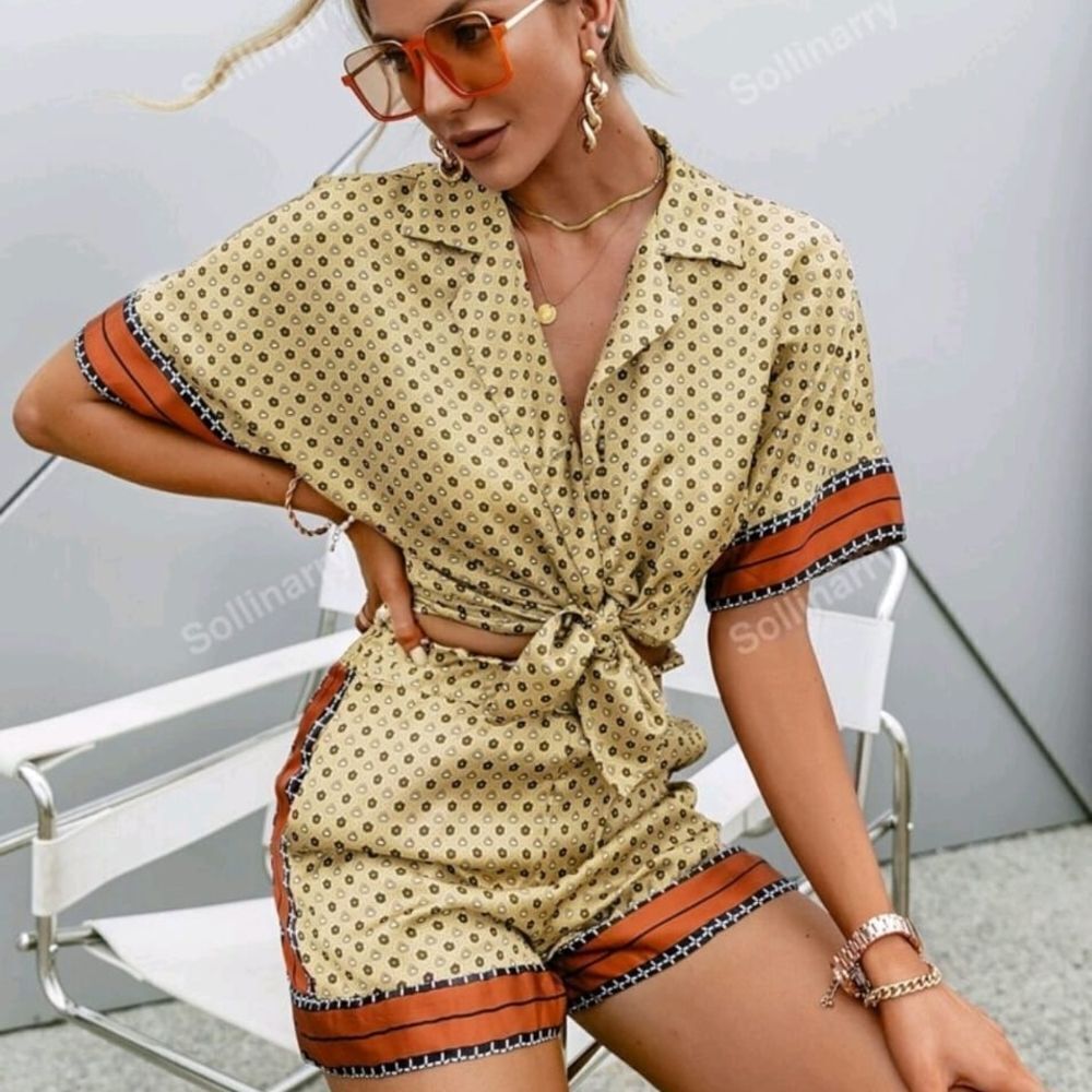 Stylish Patterned Two-Piece Set